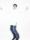 Man jumping with excitment Royalty Free Stock Photo