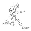 Rock musician continuous line vector illustration