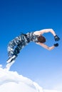 Man jumping off a cliff Royalty Free Stock Photo