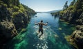 Man Jumping Off Cliff Into Water Royalty Free Stock Photo