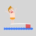 Man jumping off diving platform Royalty Free Stock Photo