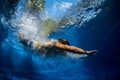 Man jumping on the pool