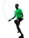 Man jumping rope exercises fitness silhouette