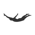 Man jumping silhouette icon, man jumping off cliff vector flat sign. Royalty Free Stock Photo