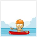 Man in a kayak. Athlete swims in a kayak. Royalty Free Stock Photo