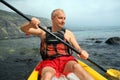 Man kayaking