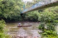 The man is kayaking on rive Puyo, Ecuador Royalty Free Stock Photo