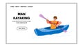 man kayaking vector Royalty Free Stock Photo