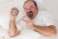 Man kept awake by noisy neighbours Royalty Free Stock Photo