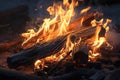 Man kindles a bonfire, balefire, fire and flames, illustration. Generative AI