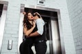 Man kissing neck and beautiful woman Royalty Free Stock Photo