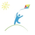 Man with kite logo vector