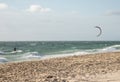 A man kitesurfing on the beach in Indian ocean in Perth
