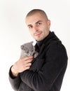 Man with kitten Royalty Free Stock Photo