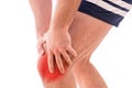 Man with knee pain Royalty Free Stock Photo