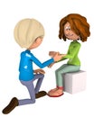 Man on knee proposing