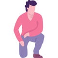 Man kneeling icon vector male person squatting