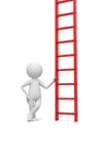 Man with ladder Royalty Free Stock Photo