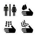 A man and a lady toilet sign. Safe hand washing Royalty Free Stock Photo