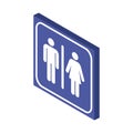 Man and a lady toilet sign. Vector illustration in trendy Isometric style. EPS 10