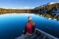 Man on the lake Royalty Free Stock Photo