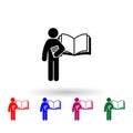 man with language degree multi color icon. Simple glyph, flat vector of student degree icons for ui and ux, website or mobile Royalty Free Stock Photo