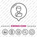 Man with Laptop Icon thin line Bonus Icons. Eps10 Vector. Royalty Free Stock Photo