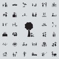 man with laptop under the treeicon. Family icons universal set for web and mobile Royalty Free Stock Photo