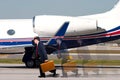 Man late for his flight Royalty Free Stock Photo