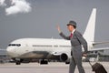 Man late for his flight Royalty Free Stock Photo