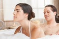 Man lathering his wife Royalty Free Stock Photo