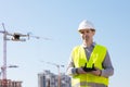 Man launches a quadcopter