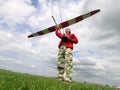 Man launches into the sky RC glider