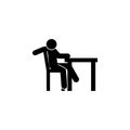 man, lazy icon. Element of man is sitting icon for mobile concept and web apps. Detailed man, lazy icon can be used for web and mo