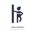 man leaning against the wall icon on white background. Simple element illustration from People concept Royalty Free Stock Photo