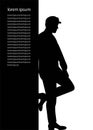 man leaning against the wall Royalty Free Stock Photo