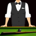 Man leaning on a pool table