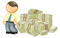 Man leans on money Royalty Free Stock Photo
