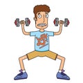 Man lift dumbell for workout