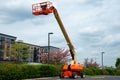 man lift telescopic boom crane outdoor turntable Royalty Free Stock Photo