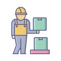 Man lifting box Vector Icon which can easily modify or edit Royalty Free Stock Photo