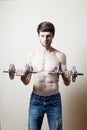 Man lifting dumbbell