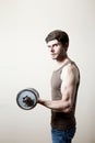 Man lifting dumbbell