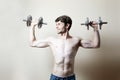 Man lifting dumbbell