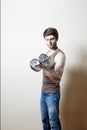 Man lifting dumbbell