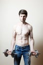 Man lifting dumbbell