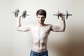 Man lifting dumbbell