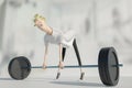 Man lifting too heavy workout Royalty Free Stock Photo