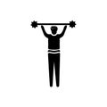 Man Lifting Weight icon vector isolated on white background, Man Lifting Weight sign , business illustrations Royalty Free Stock Photo