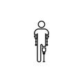 man with limb prostheses icon. Element of disabled icon for mobile concept and web apps. Thin line man with limb prostheses icon c